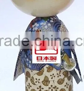 Japanese Wooden HandCrafted Samurai Kokeshi Doll thumbnail-2