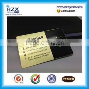 Custom Design CR 80 Size Printable Gold Metal Business Card With Contact Chip or Magnetic Stripe thumbnail-3