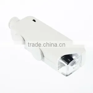 NEW Mini Loupe Pocket 160X-200X Handheld Zoom LENS LED Light Microscope Magnifier thumbnail-1