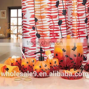 Resin Black Bathroom Sets 7pcs, Trash Can, Toothbrush Rack, Soap Dish, Candle Holder, thumbnail-2