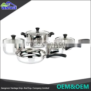 High Quality 9pcs Cookware Sets Casserole, Saucepan, Frypan Stainless Steel Nonstick Cookware thumbnail-2
