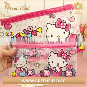 Promotion Hello Kitty Clear Pencil Pouch Kids Cartoon Zipper Pvc Pencil Bag thumbnail-1