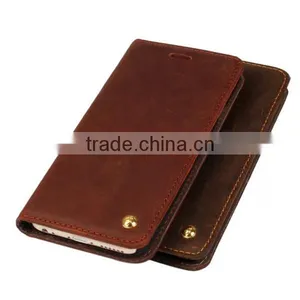 Luxury Retro Genuine Cow Leather Wallet Mobile Phone Case With Card Slot For IPhone 6 6Plus thumbnail-5