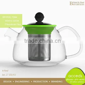 Newest Design Glass Foodgrade Microwavable Pyrex Factory Teapot thumbnail-6