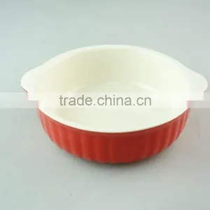 Glazed Ceramic Bake Plate With Handles, Durable Ceramic Bakeware thumbnail-3