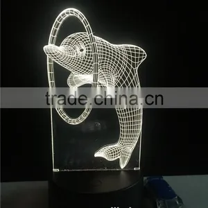 Hot Selling 2017 Amazon Acrylic Visual Lamp Home Decor Night Light 3D Mood Light With USB Charger thumbnail-2