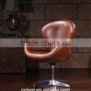 Fashionable Genuine Leather Egg Chair With Aluminium Back Coating Swivel Bar Chair/leisure Chair/office Chair thumbnail-5