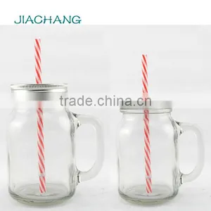 16oz Wholesale Sodalime Glass Mango Juice Mason Jar With Stainless Steel Lid thumbnail-2