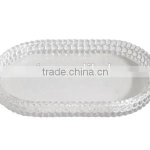 Bath Accessory Set Transparent Resin Round Towel Tray thumbnail-1