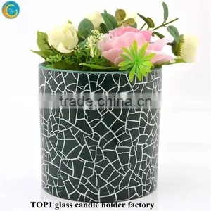 7 Day Glass Candles Green Mercury Glass Pillar Christmas Candle Holder thumbnail-5