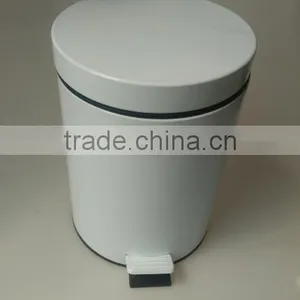Powder Coating Pedal Bin 5L Classic White Household Waste Bin thumbnail-2