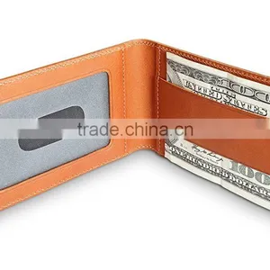 RFID Front Pocket Wallet Minimalist Wallet Slim Genuine Leather Card Holder thumbnail-1
