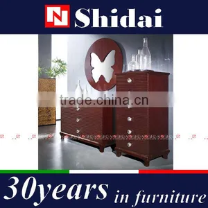 Modern Century 6 Drawer Walnut Finish Bedroom Furniture Chest Dresser thumbnail-1