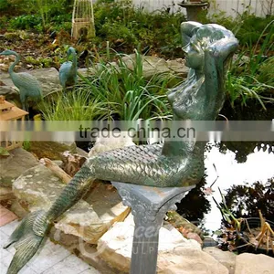 2015 Hot Sale Mordern Home Decor Bronze Cast Iron Mermaid Statue thumbnail-4