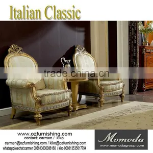 YB29 Antique Classic Italian Antique Hand Carved Chair Golf Leaf European Leisure Chair thumbnail-1