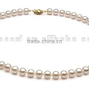 AA 6-7mm White Round Chinese Akoya Pearl Necklace thumbnail-1