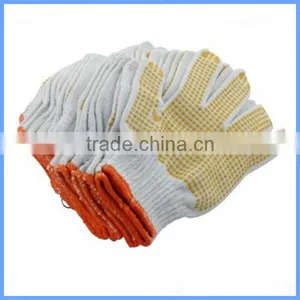One Side Knitted PVC Dotted Working Cotton Gloves thumbnail-1