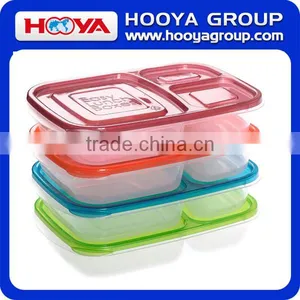 3-compartment Bento Lunch Box Containers Multifunctional BPA Free Plastic Lunch Box thumbnail-1