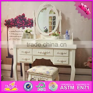 2016 Wholesale Luxurious Bedroom Solid Wooden Makeup Vanity W08H057 thumbnail-3