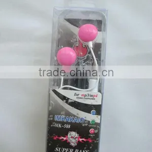 Pink Earphones Headphones 3.5MM BASS MP4 MP3 2 Earphone thumbnail-1