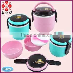 850ML Double Layers High Quality Round Plastic Bento Lunch Box thumbnail-1
