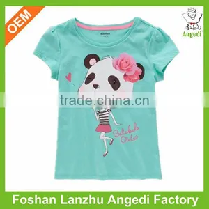 Girls Newest Design Short Sleeve t Shirt With Water Base Printing thumbnail-1