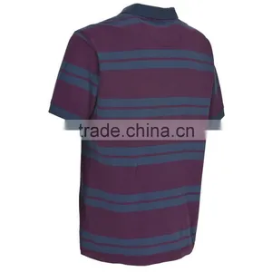 Men's Fashion High Quality Cotton Pique Stripe Polo Shirt thumbnail-2