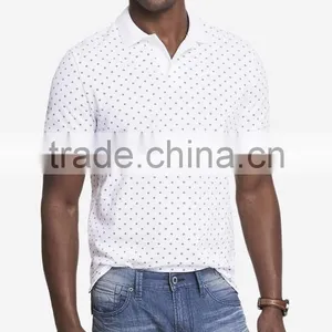 2015 New Design Custom Cotton Circle Dot Print Mens Polo Shirts Apparel Wholesale thumbnail-1