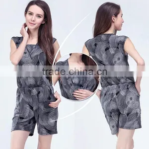 Ladies Outdoor Summer Maternity Clothes Athleisure Nursing Clothing Lace Hide Breastfeeding Opening One Piece Women Clothes thumbnail-1