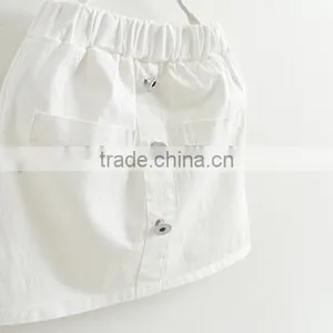 Bulk Sale!Children Clothes Pure White Wild Ruffle Shorts Bowknot Decoration Two Trousers Pockets Wholesale thumbnail-5