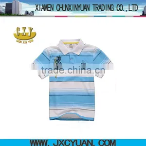 Blue and White Collar t Shirts for Boys Polo thumbnail-1