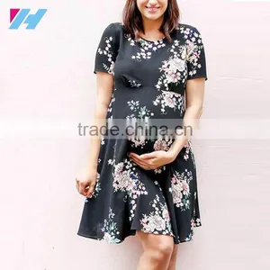 Oriental Floral Tea Maternity Dress Clothes Manufacturers thumbnail-1