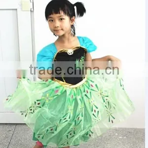 Kids Girls Princess ANNA Dress Queen Cosplay Costume Fancy Dress&Crown thumbnail-3