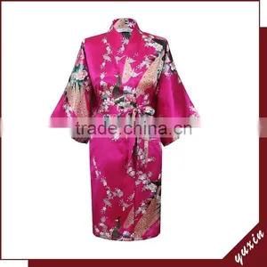Silk Robes Turkey Stock Woman Sleepwear / Kimono Bathrobe KS0004 thumbnail-1