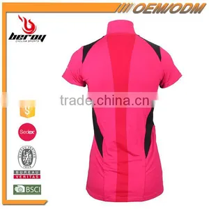 BEROY Wholesale Women Running T-shirt for Gym With Zipper Collar thumbnail-3