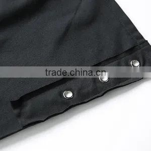 Men Black Zipper o Ring Hip Hop t Shirt With Hood thumbnail-6