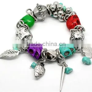Summer Style Halloween Skull Stone Elastic Bracelet 25cm thumbnail-1