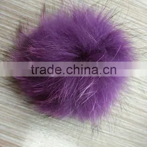 YR892 Hot Sale 12cm Diameter Colorful Raccoon Fur Ball thumbnail-3