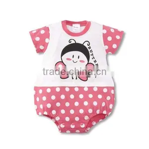 2016 Cartoon Animals Dot Printed Short Sleeve Pure Cotton Baby Romper thumbnail-2