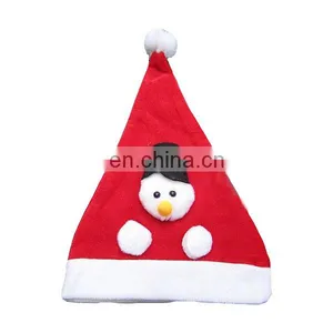 Snowman Logo Merry Christmas Hats Winter Non-woven Santa Hats Caps for Kids thumbnail-1