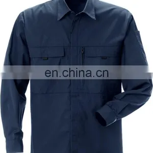 High Quality Construction 100 Cotton Work Shirts Anti Static fr Safety Work Shirt thumbnail-1