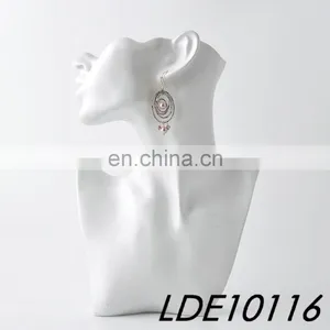 Lady Fashion Earring Freshwater Pearl Earrings Concentric Circle Silver Earrings thumbnail-2