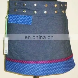 Reversible Denim Wrap Skirt thumbnail-1