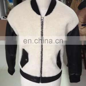 Ladies 2015 Newstyle Fake Fur Jacket With Sheep Leather Sleeve thumbnail-1