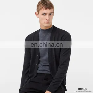 Black Knitwear as Long Sleeve Autumn Jumper Cardigan of Men Sweater 2017 thumbnail-2