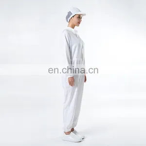 SANXIA White 100%Polyester Jumpsuit Food Factory Worker Wear thumbnail-3