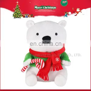 Stuffed Animal White Cute Bear Plush Soft Toys for Chrismas thumbnail-2