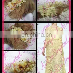 Aidocrystal Yellow Plastic Crown Flower,artificial Flowers Hair Accessories for Wedding thumbnail-1