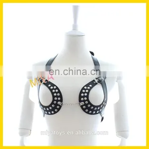 Leather Womens Fetish Cage Bra Harness thumbnail-1