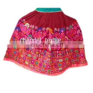 Banjara SkirtVINTAGE Skirt Rabari Collectible Banjara Belly Dance Kuchi Ethnic PINK Color With Multi Color EMBROIDERY Skirts thumbnail-3